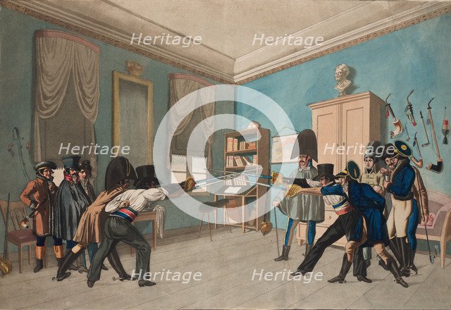 Mensur fencing. Artist: Suhr, Christoph (1771-1842)