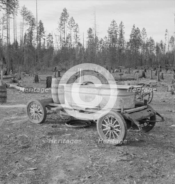 Improved water tank on stump ranch, Boundary County, Idaho, 1939. Creator: Dorothea Lange.