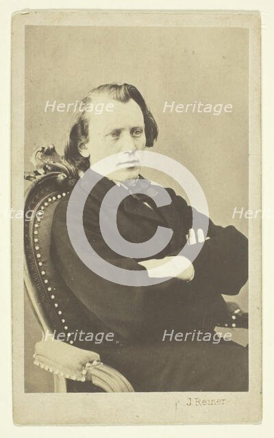 Portrait of Brahms, 1862/80. Creator: Johann Reiner.