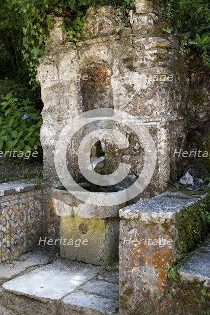 A fountain in Capuchos Convent, Sintra, Portugal, 2009. Artist: Samuel Magal