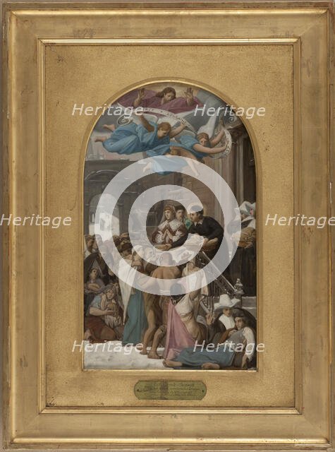 Esquisse pour l'église de la Trinité : Saint Vincent de Paul secourant les Lorrains après..., 1873. Creator: Jean Lecomte du Nouy.