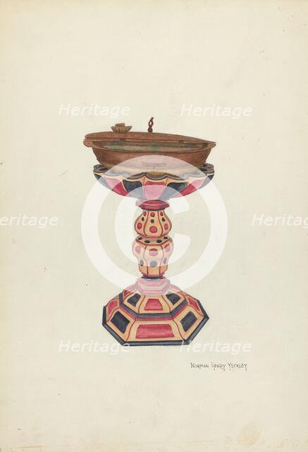 Baptismal Font and Stand, 1935/1942. Creator: N. H. Yeckley.