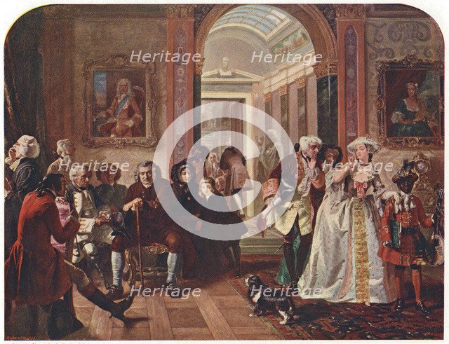 Doctor Johnson in the ante-room of Lord Chesterfield, waiting for an audience, 1748. Artist: Unknown