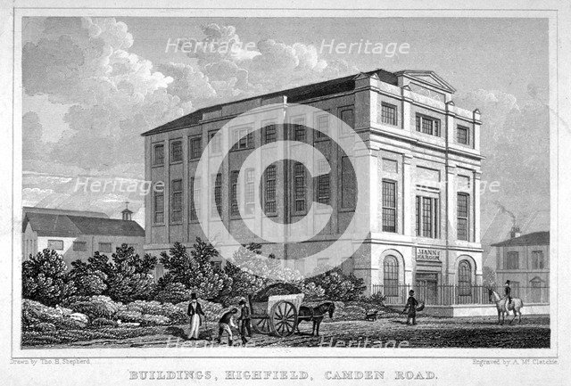'Buildings, Highfield, Camden Road', St Pancras, London, 1829.                                       Artist: A McClatchie