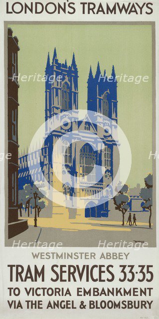 'Westminster Abbey', London County Council (LCC) Tramways poster, 1926. Artist: GM Norris