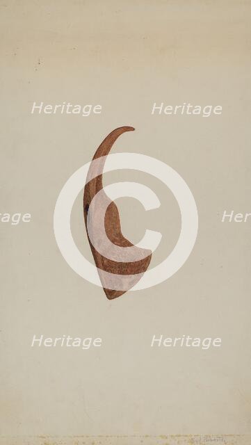 Iron Hatchet Head, c. 1938. Creator: Sydney Roberts.