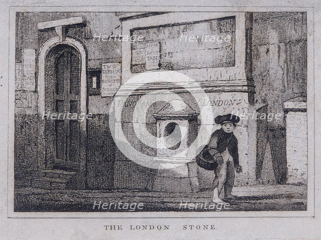 London Stone, Cannon Street, London, c1820. Artist: Anon