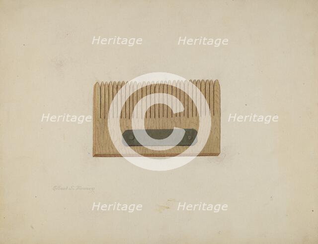 Shaker Comb for Grass Seed, c. 1941. Creator: Elbert S. Mowery.