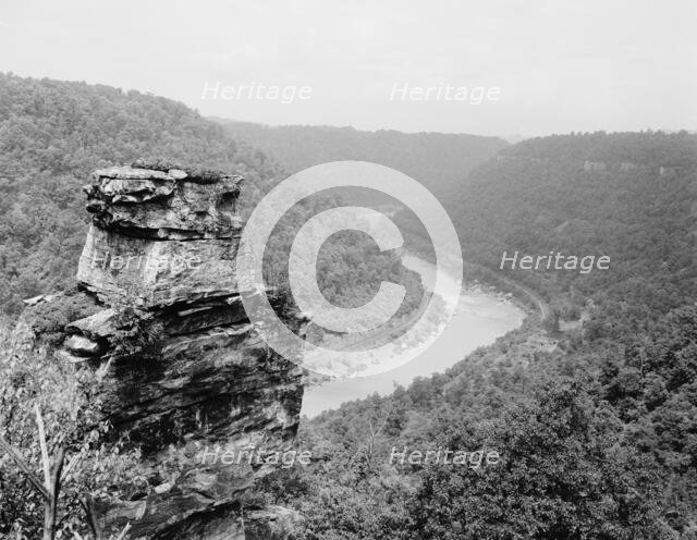 Chimney Rock and New River canyon near Fayette, W. Va., c.between 1910 and 1920. Creator: Unknown.