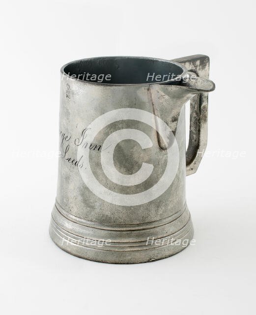 Pint Mug with Spout, England, c. 1840. Creator: Unknown.
