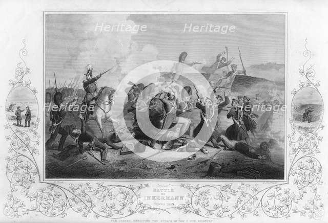 The Battle of Inkerman during the Crimean War, 1854 (1857).Artist: T Sherratt