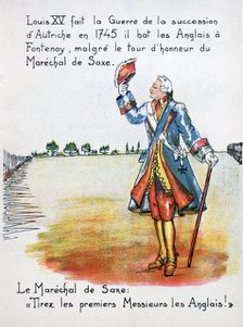 Marshal Maurice de Saxe, Battle of Fontenoy, 11 May 1745 (20th century). Artist: Unknown