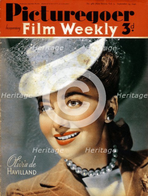 Olivia de Havilland (b1916), American actress, 1940. Artist: Unknown