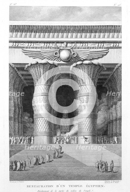 Artist's recreation of a large Egyptian temple, 1799. Artist: Pierre Nicolas Ransonette