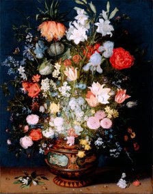Bouquet of Flowers in a Ceramic Vase, c1610. Creator: Jan Brueghel the Younger.