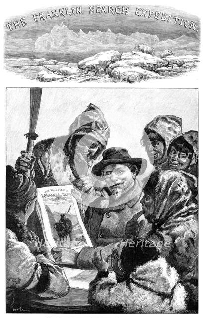 Franklin Search Expedition - Lt Schwatka Showing the esquimaux the "Illustrated London News", 1881. Creator: R&E Taylor.