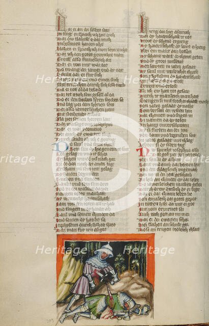 Saul's Death; Weltchronik, about 1400-1410. Creator: Unknown.