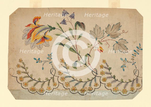 Design for a Woven, Printed or Embroidered Border, France, 18th/19th century. Creator: Unknown.