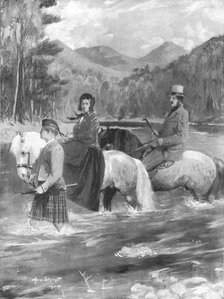 ...'Her Majesty and the Prince Consort fording the Garry, September 25, 1844', (1901).  Creator: Allan Stewart.
