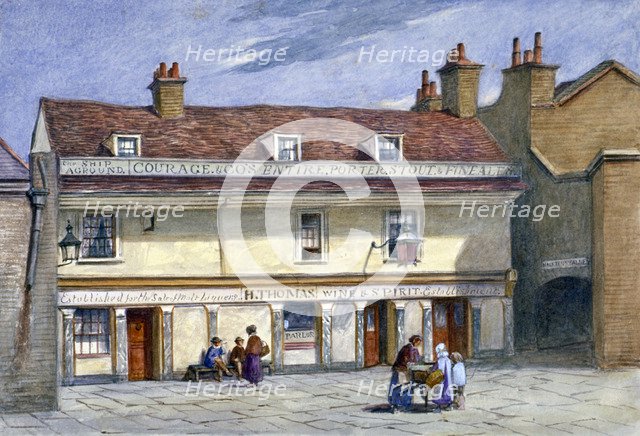 The Ship Aground public house, Wolseley Street, Bermondsey, London, c1875.                           Artist: JT Wilson