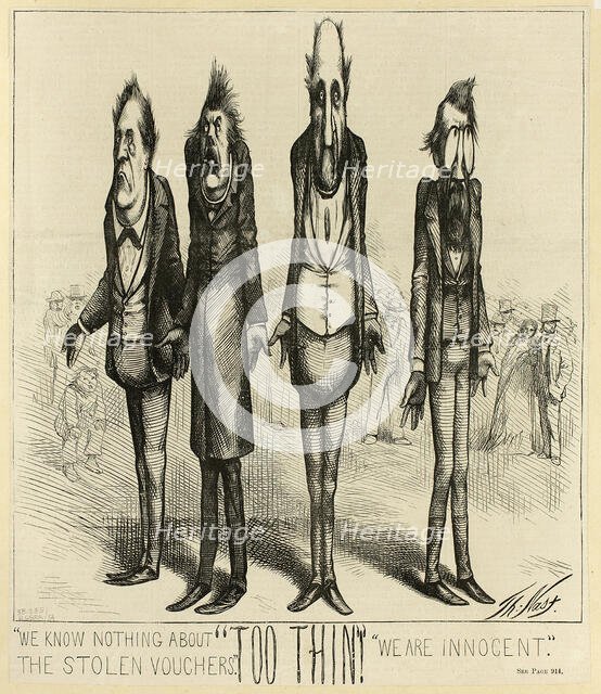 We Know Nothing about the Stolen Vouchers, 1871. Creator: Thomas Nast.