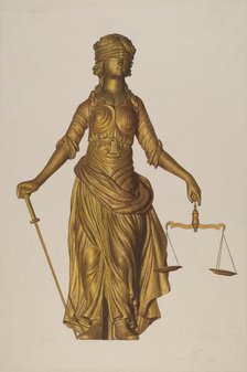 Figure of Justice, c. 1937. Creator: Elizabeth Moutal.