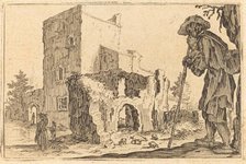 Shepherd and Ruins, c. 1622. Creator: Jacques Callot.