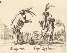 Scapino and Cap. Zerbino, c. 1622. Creator: Jacques Callot.