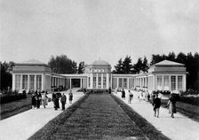 Franzensbad (Frantiskovy Lázne), Czechoslovakia: an exterior view of the two paths..., c1930s. Creator: Unknown.