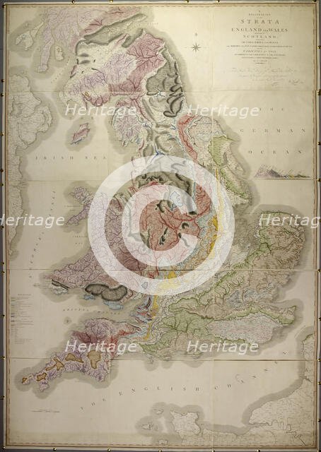 William Smith's geological map of 1815, called A Delineation of the Strata of England and Wales, wit Creator: William Smith.