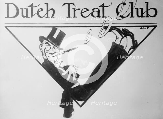 Dutch Treat Club - [cover drawing?], between c1910 and c1915. Creators: Bain News Service, James Montgomery Flagg.
