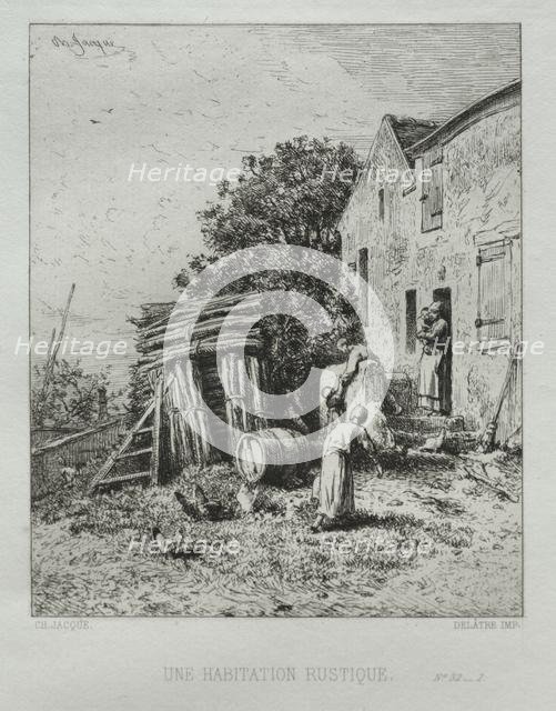 Rustic House. Creator: Charles-Émile Jacque (French, 1813-1894).