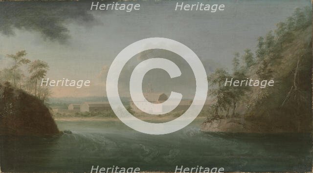 The town of Heinola on the Jyrängönvirta, a branch of the of the Kymi River, 1787.  Creator: Nils Schillmark.