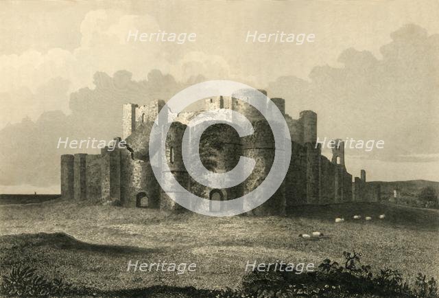 'Pevensey Castle in 1737', 1835. Creator: Charles J Smith.