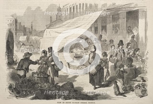 View in South Market Street, Boston, 1857. Creator: Winslow Homer (American, 1836-1910).