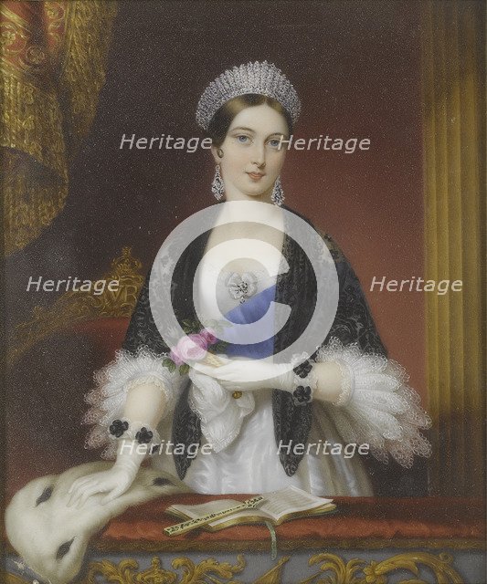Queen Victoria in the Royal Box at the Drury Lane Theatre in November 1837. Artist: Liénard, Sophie (active 1840-1845)