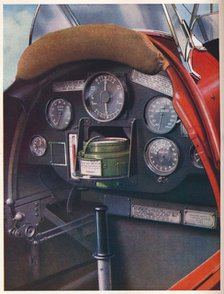 Pilot's cockpit of a Tiger Moth equipped for blind flying, c1936 (c1937). Artist: Unknown.