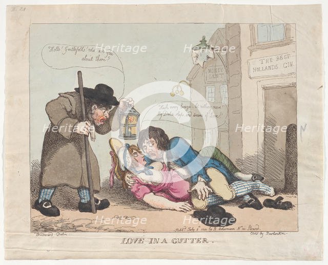 Love in the Gutter, July 8, 1800., July 8, 1800. Creator: Thomas Rowlandson.