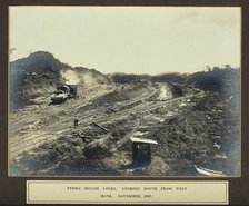 The Pedro Miguel Locks, Panama Canal construction: view of train tracks, looking south from...1907. Creator: Unknown.