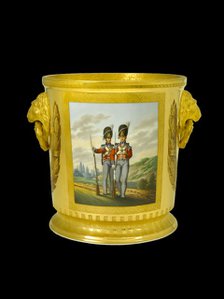 Wine cooler depicting British foot Guards, 1817-1819. Artist: Unknown.