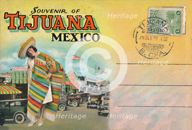 'Souvenir of Tijuana, Mexico', c1939. Artist: Unknown.
