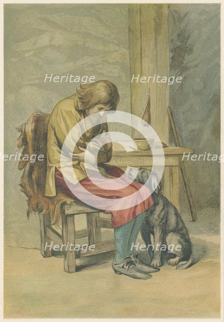 Scene from Robinson Crusoe by Daniel Defoe, 1892. Artist: John Dawson Watson