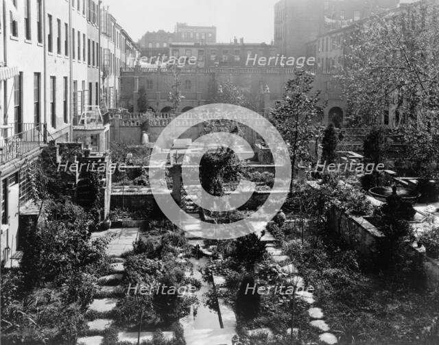 Backyard gardens in New York City, 1920. Creator: Frances Benjamin Johnston.