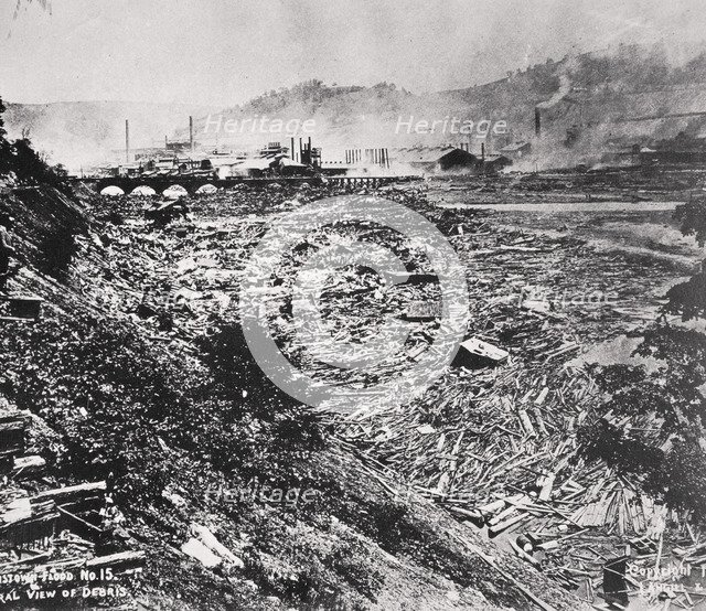 The Johnstown Flood disaster, Pennsylvania, USA, 31 May, 1889. Artist: Unknown