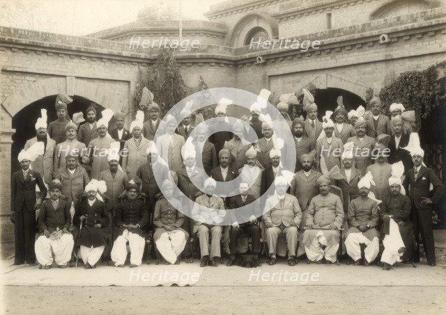 Shahpur district police officers group, India, 1937-1938. Artist: Mool Chand & Son