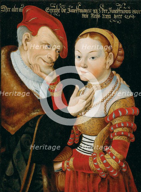 The Unequal Couple. Creator: Krodel (Crodel), Wolfgang, the Elder (ca. 1500-ca. 1561).