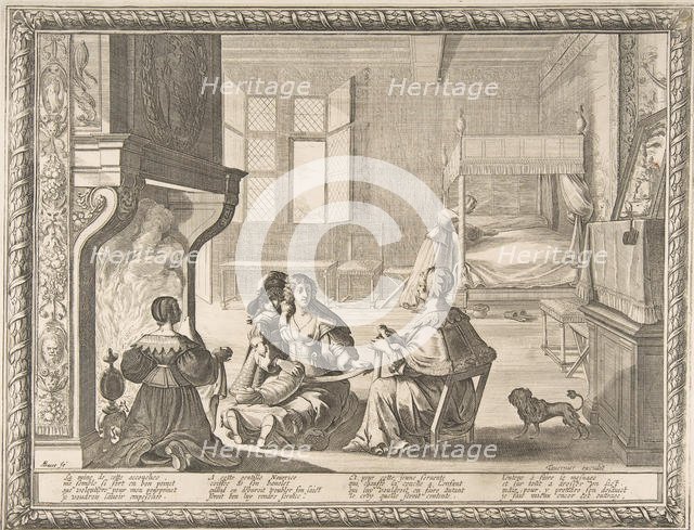 Visit of the Nursemaid, 1633. Creator: Abraham Bosse.