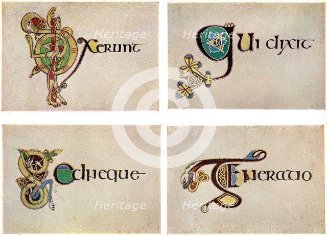 Compound letters, 800 AD, (20th century). Artist: Unknown