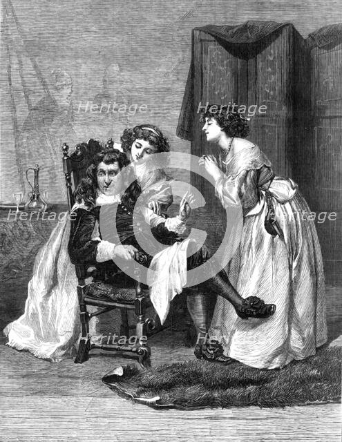 "Persuading Papa", by J. Pettie, A.R.A., in the Exhibition at the Gallery, 7, Haymarket, 1869. Creator: Unknown.