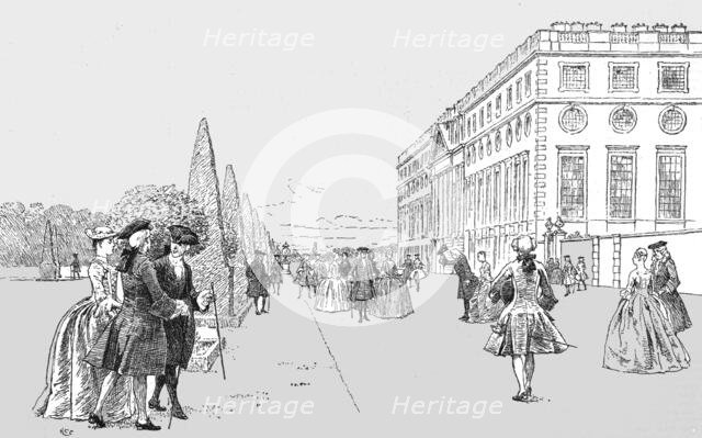 ''Historical Aspects of Hampton Court - East Front in the time of George II', 1890. Creator: C Green.